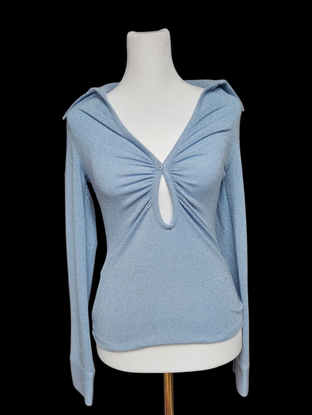 Nwot ZARA Keyhole Long-Sleeve Women's Top